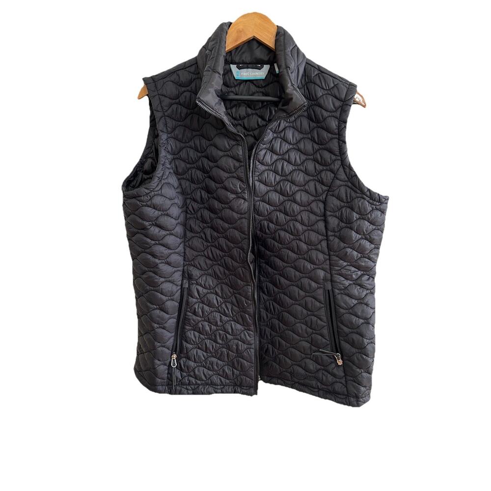 Free Country Quilted Vest Zip Women Size XL/LG